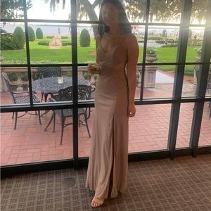 Taupe bridesmaids dress